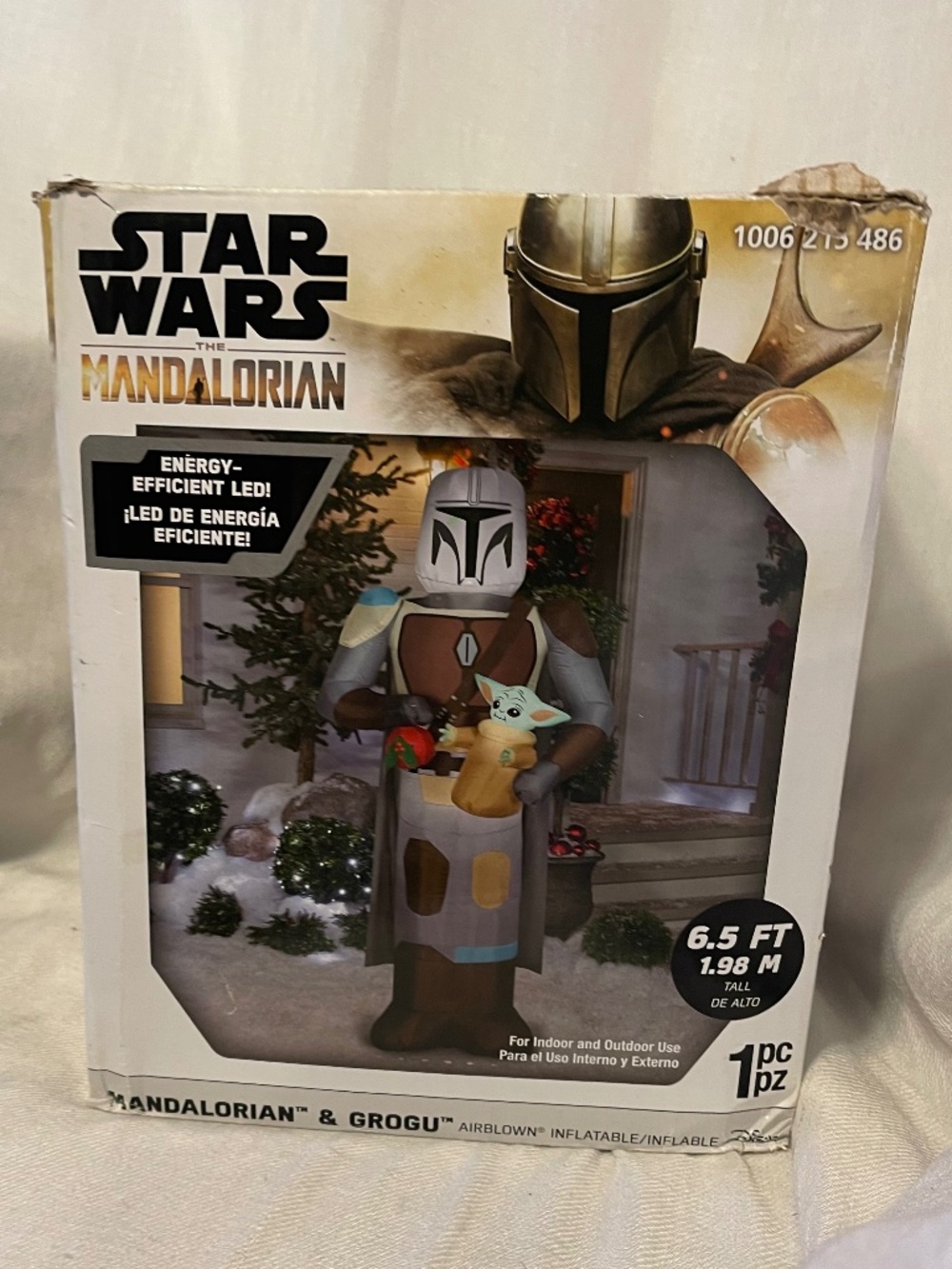 6.5' Airblown Mandalorian with Grogu Christmas Inflatable Star Wars